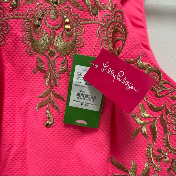 Lily Pulitzer Tina Stretch Shift Dress Size 2 NWT Bright Pink - Picture 2 of 5